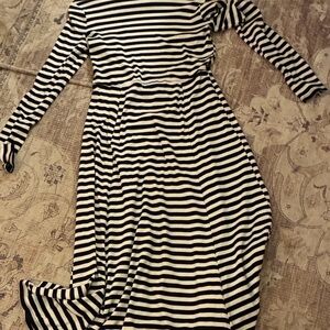 Who What Wear Monochrome Striped Maxi Dress